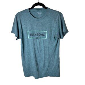 BILLABONG Green Heathered Logo Graphic T Shirt Size Small